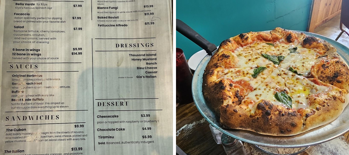 Gio's Pizzeria Menu