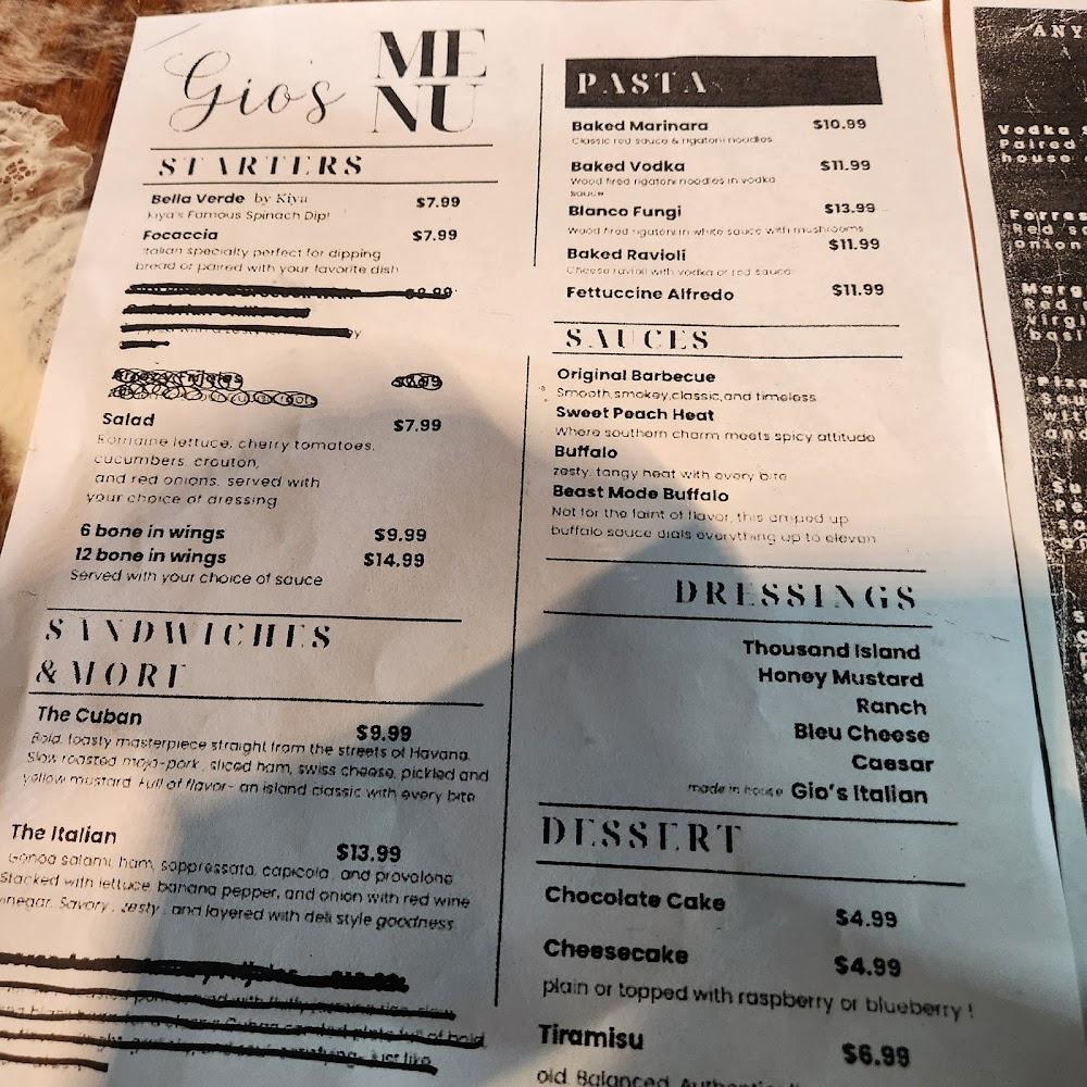 Gio's Pizzeria Menu image 2